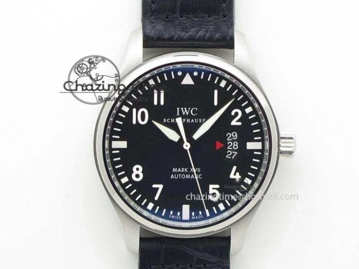 MIROTIME 0825 Fashionable Mark XVIII IW327002 V6F Best Edition White Dial On Black Leather Strap A 7312